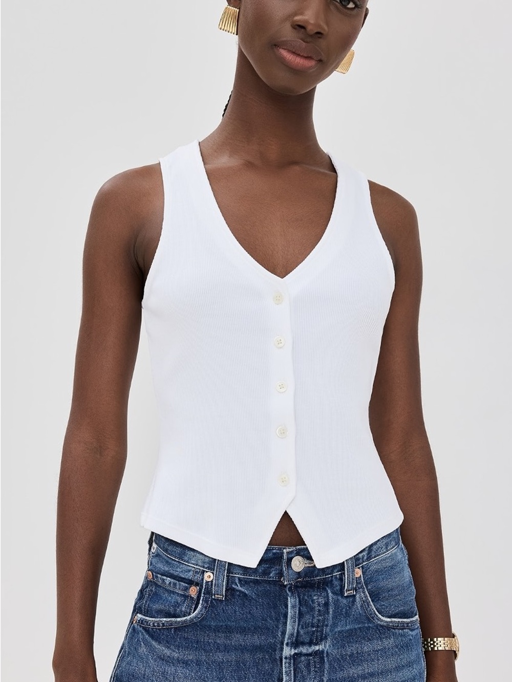 Veronica Beard Jean Hoorne Tank White